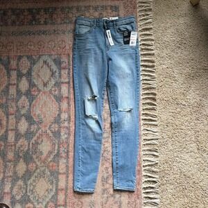 NWT William Rast Light Wash High Rise Skinny Jeans Womens 28 Ripped Distressed